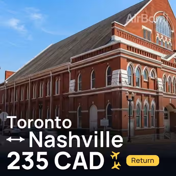 Toronto → Nashville for 235 CAD
