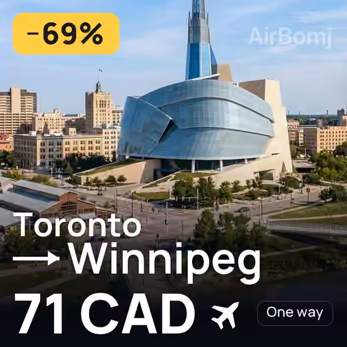 Toronto → Winnipeg for 71 CAD