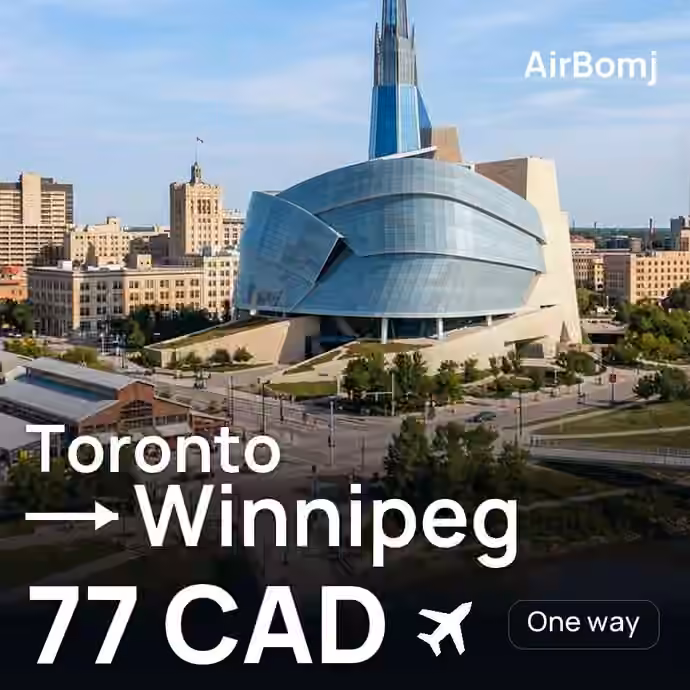 Toronto → Winnipeg for 77 CAD