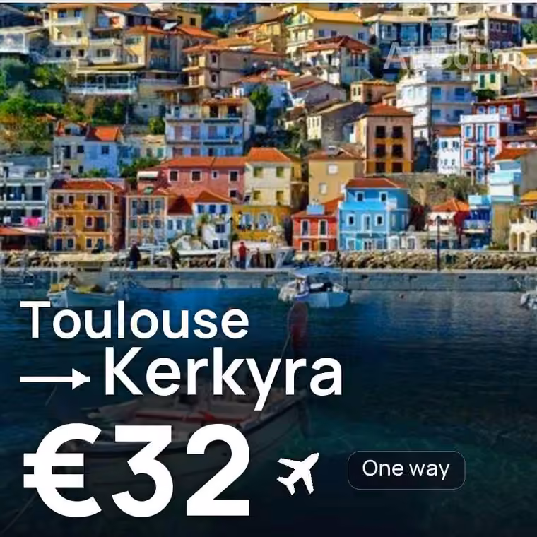 Toulouse → Kerkyra for €32