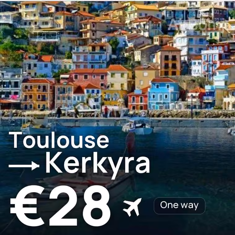 Toulouse → Kerkyra for €28