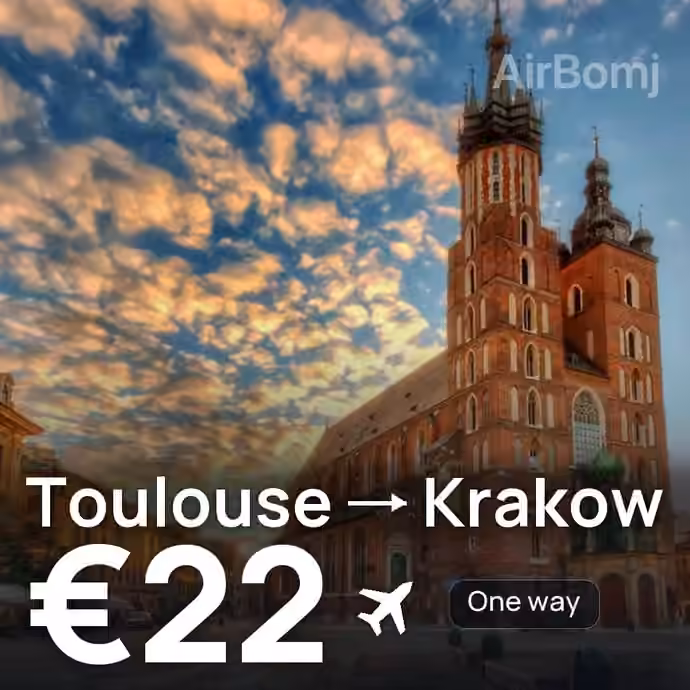 Toulouse → Krakow for €22