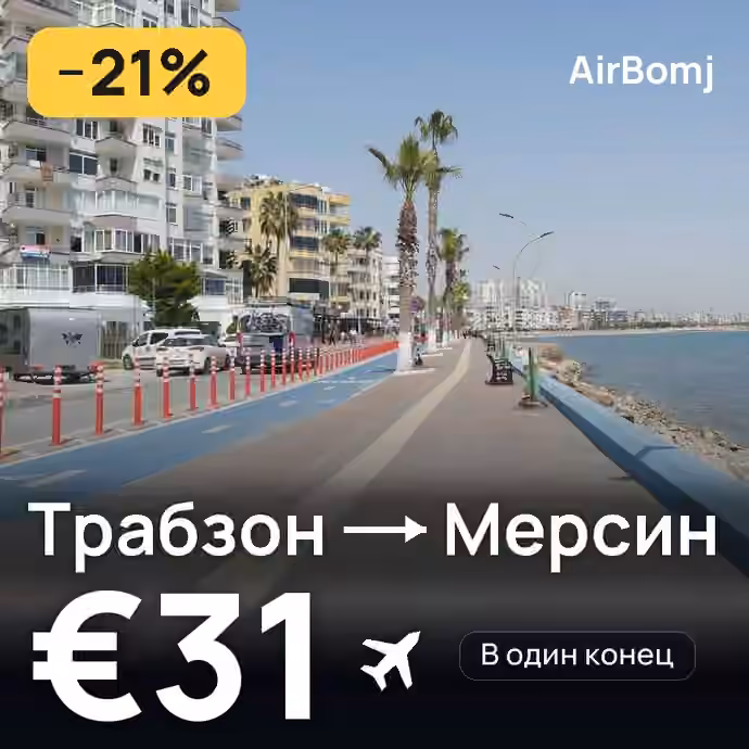 Трабзон → Мерсин — лучшая цена €31