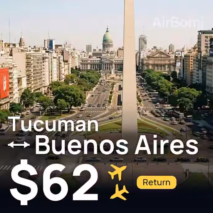 Tucuman → Buenos Aires for $62
