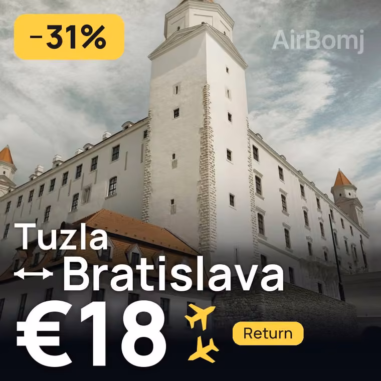 Tuzla → Bratislava for €18