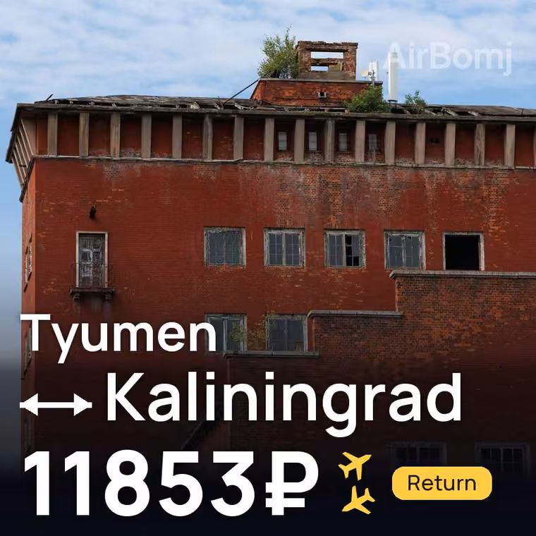 Tyumen → Kaliningrad for 11853 ₽