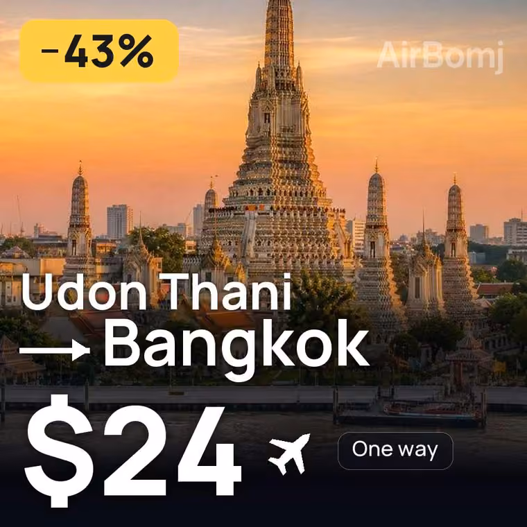 Udon Thani → Bangkok for $24