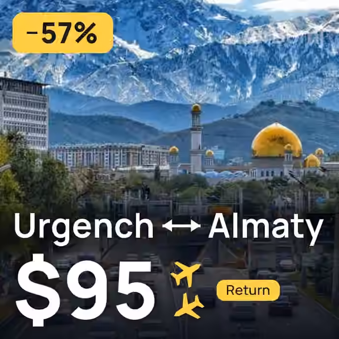 Urgench → Almaty for $95