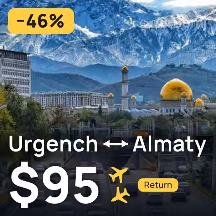 Urgench → Almaty for $95