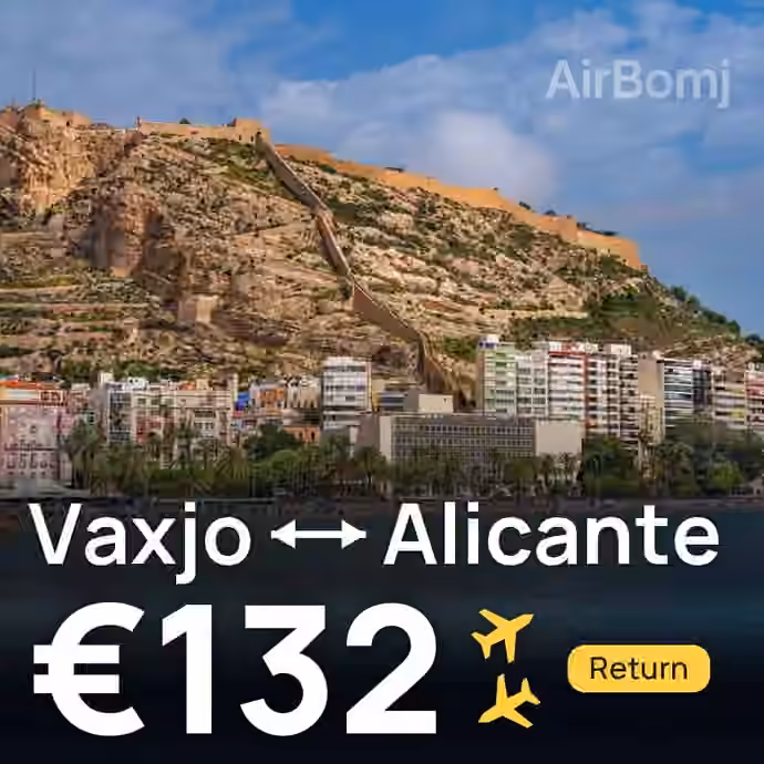 Vaxjo → Alicante for €132