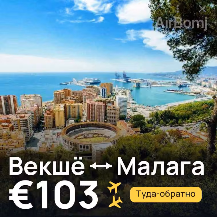 Векшё → Малага за €103