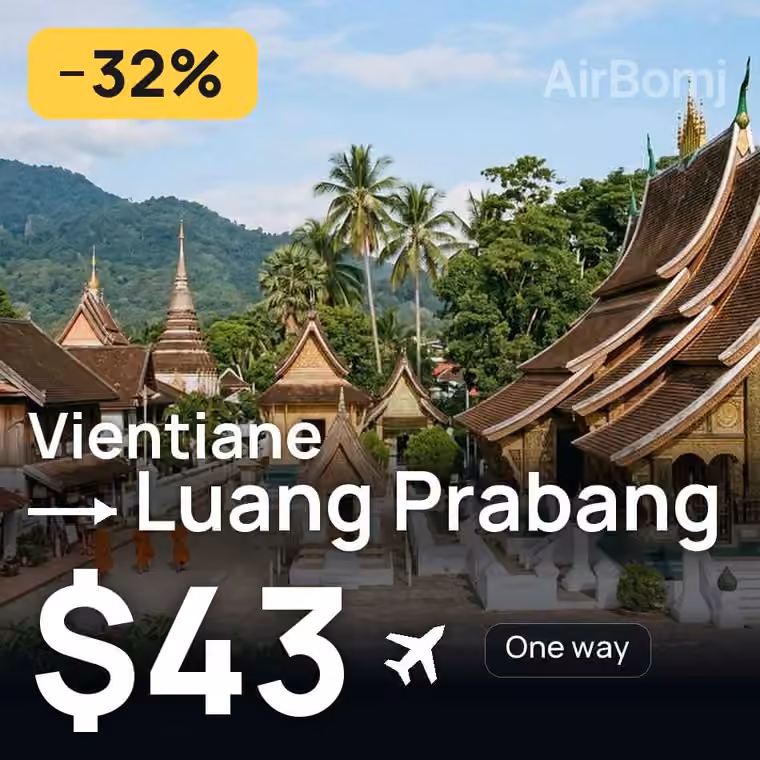 Vientiane → Luang Prabang for $44