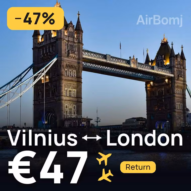 Vilnius → London for €47