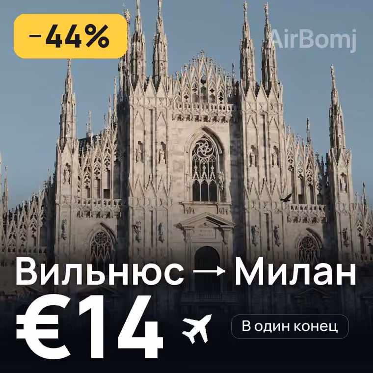 Вильнюс → Милан за €14