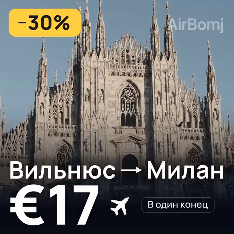 Вильнюс → Милан за €17