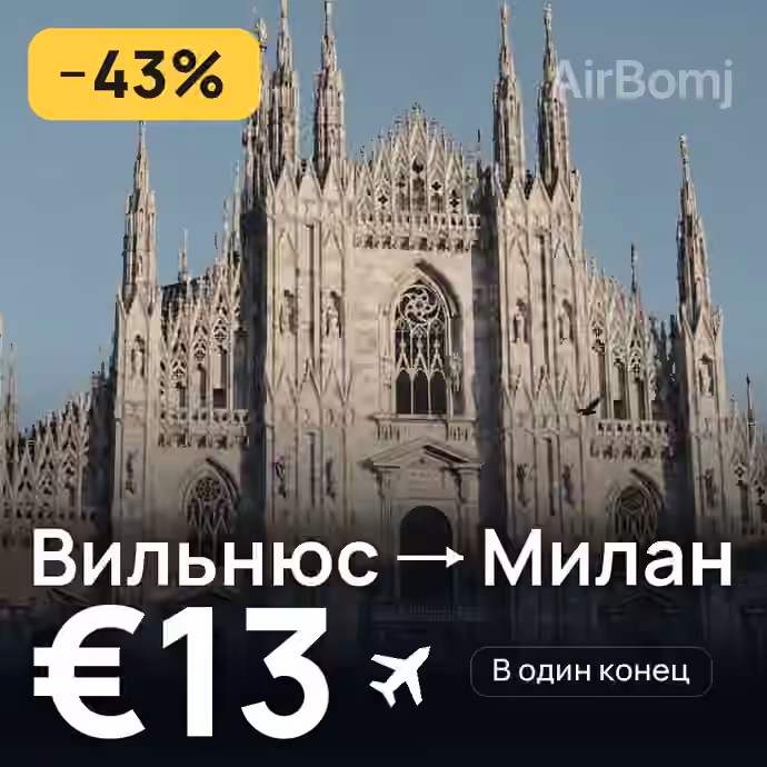 Вильнюс → Милан за €13