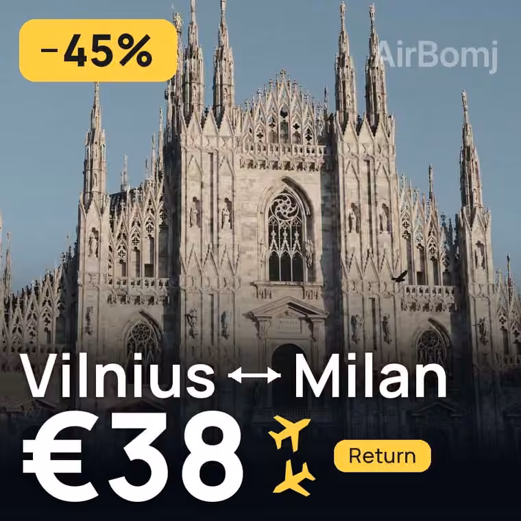 Vilnius → Milan for €38