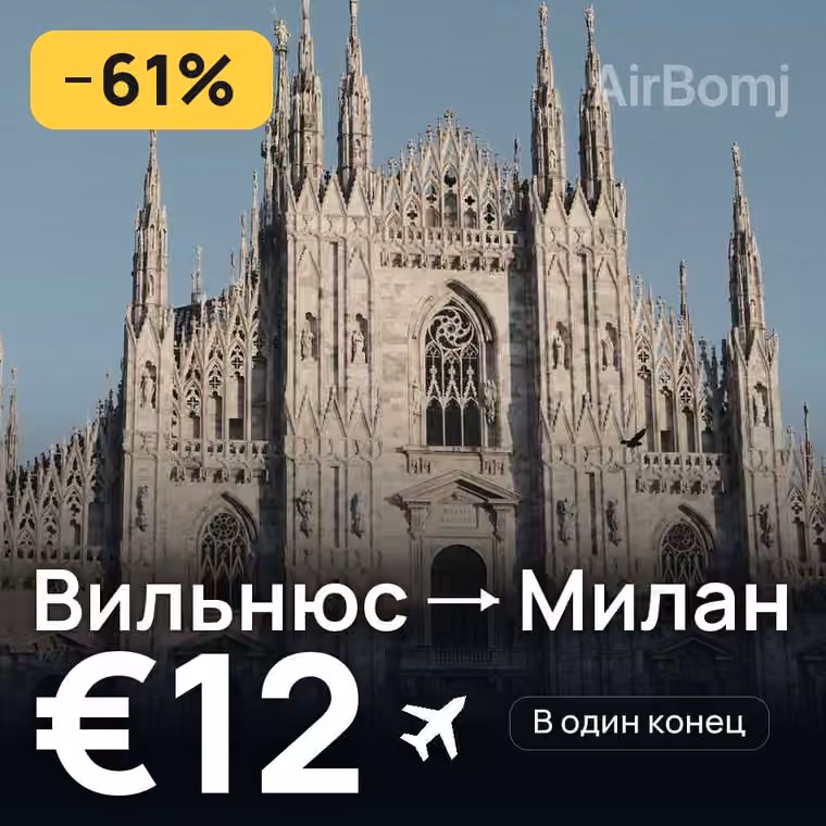 Вильнюс → Милан за €14