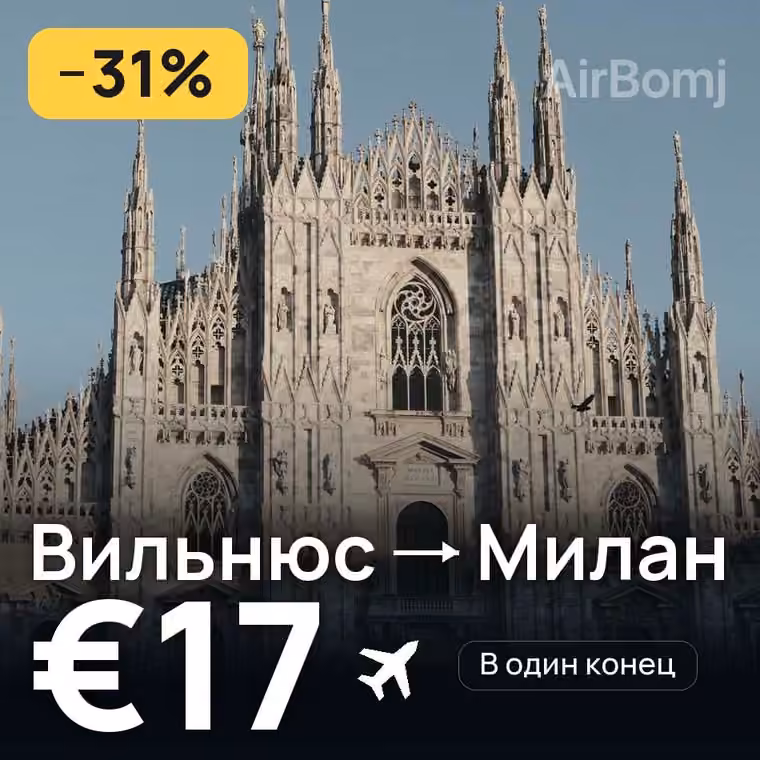 Вильнюс → Милан за €17
