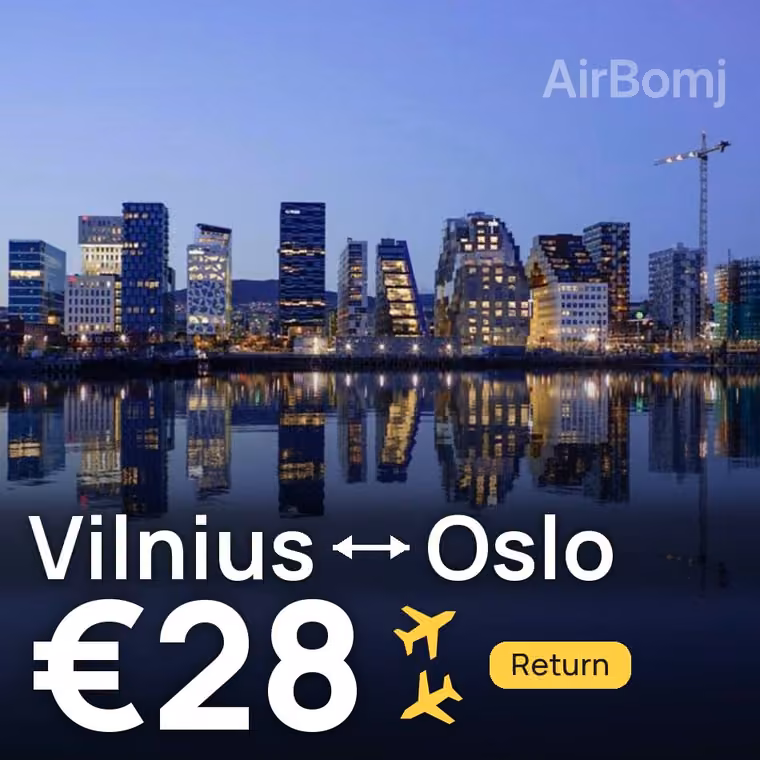 Vilnius → Oslo for €28
