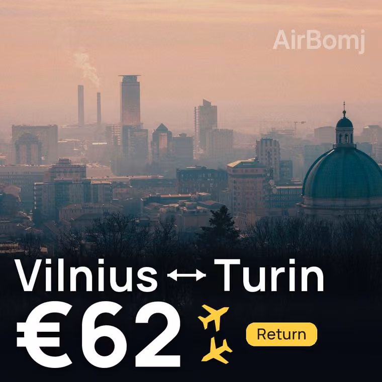 Vilnius → Turin for €62
