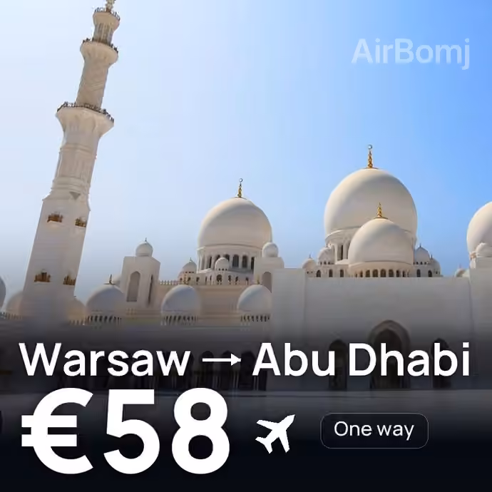 Warsaw → Abu Dhabi for €58