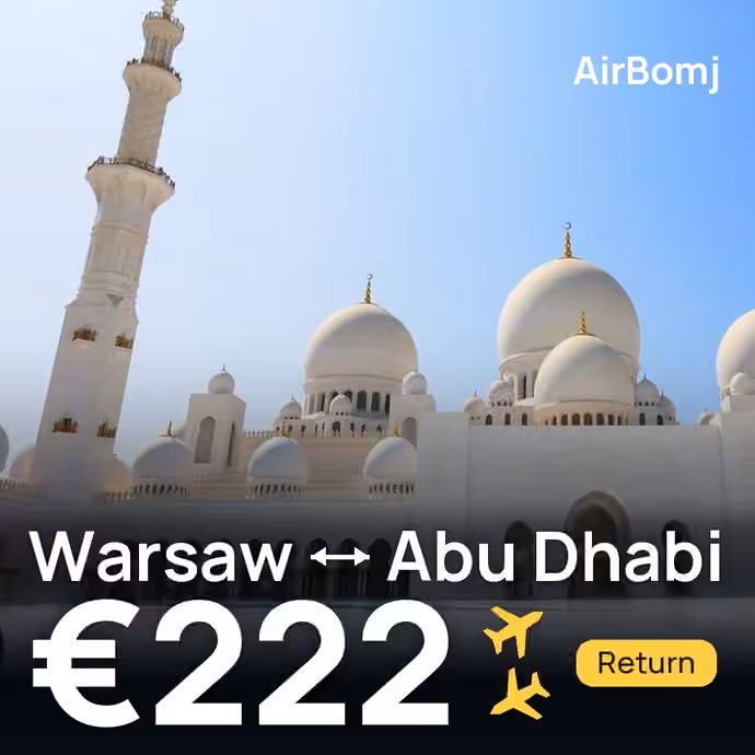 Warsaw → Abu Dhabi for €222