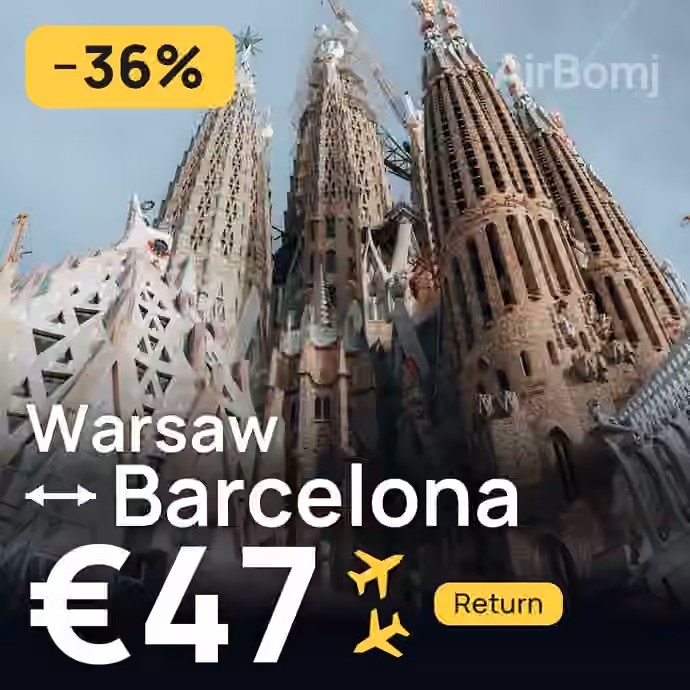 Warsaw → Barcelona for €47