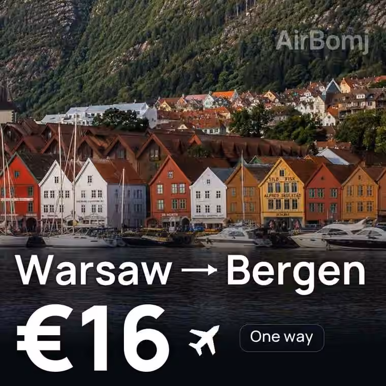 Warsaw → Bergen for €16