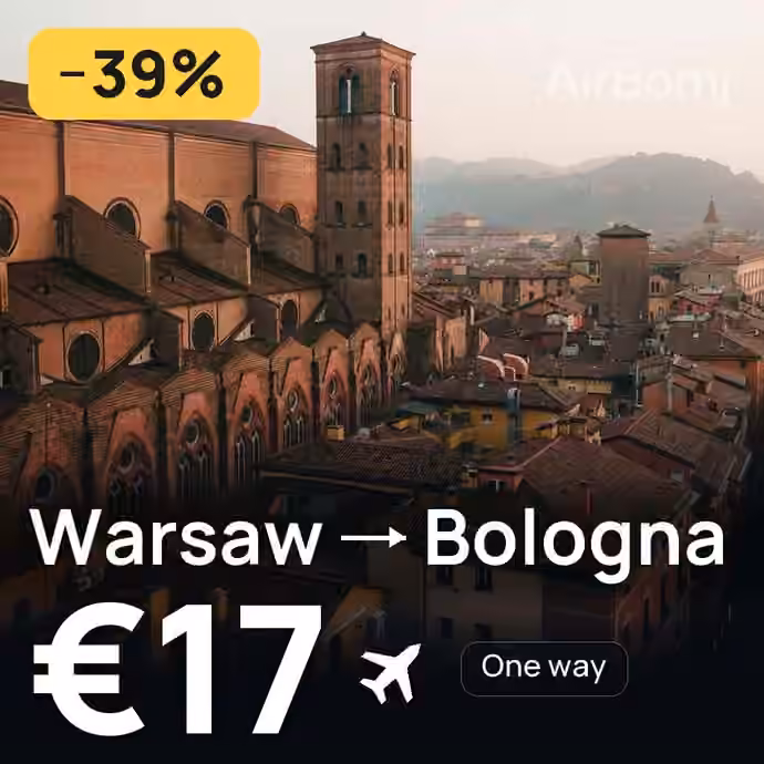 Warsaw → Bologna for €17