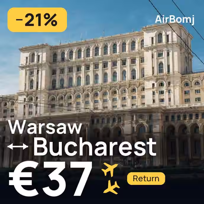 Warsaw → Bucharest for €37