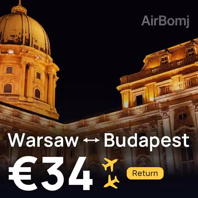 Warsaw → Budapest for €34