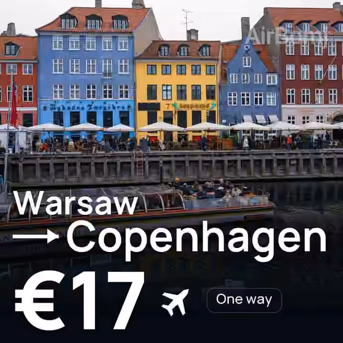 Warsaw → Copenhagen for €17