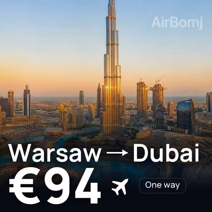 Warsaw → Dubai for €94