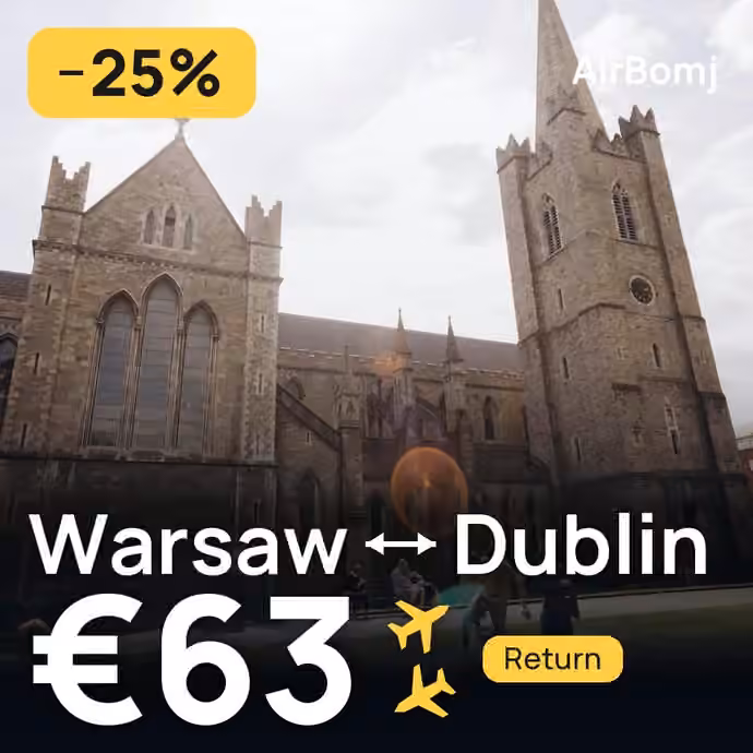Warsaw → Dublin for €63