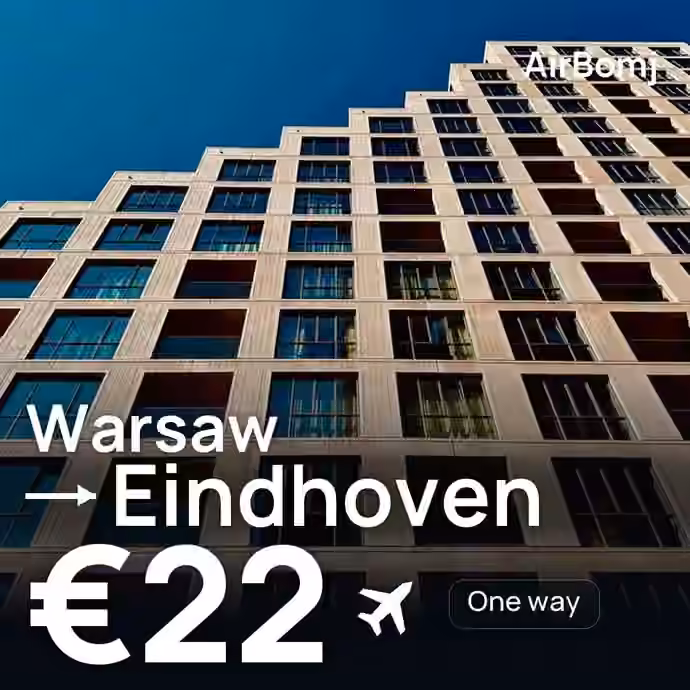 Warsaw → Eindhoven for €22