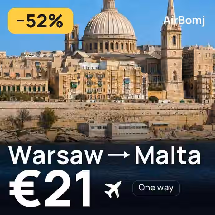 Warsaw → Malta for €21
