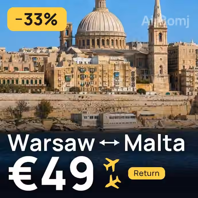 Warsaw → Malta for €49