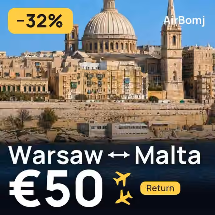 Warsaw → Malta for €50