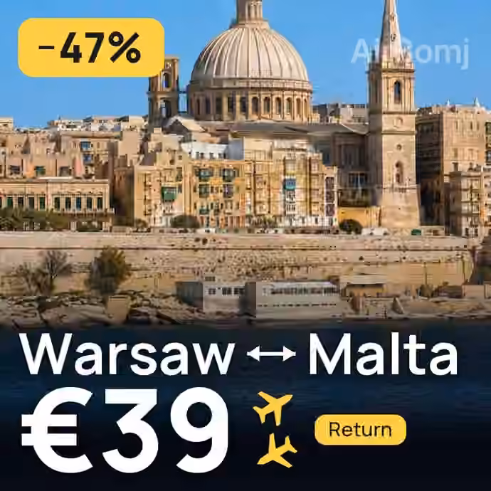 Warsaw → Malta for €39