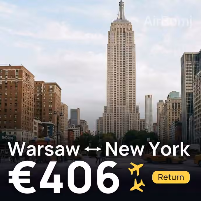 Warsaw → New York for €406