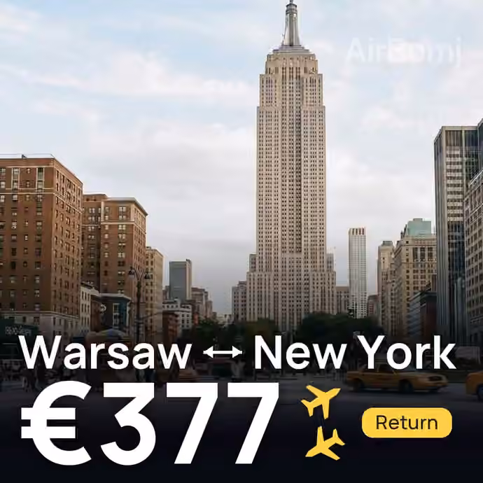 Warsaw → New York for €377
