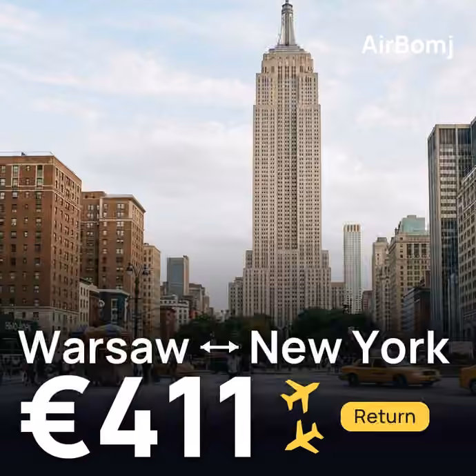 Warsaw → New York for €411