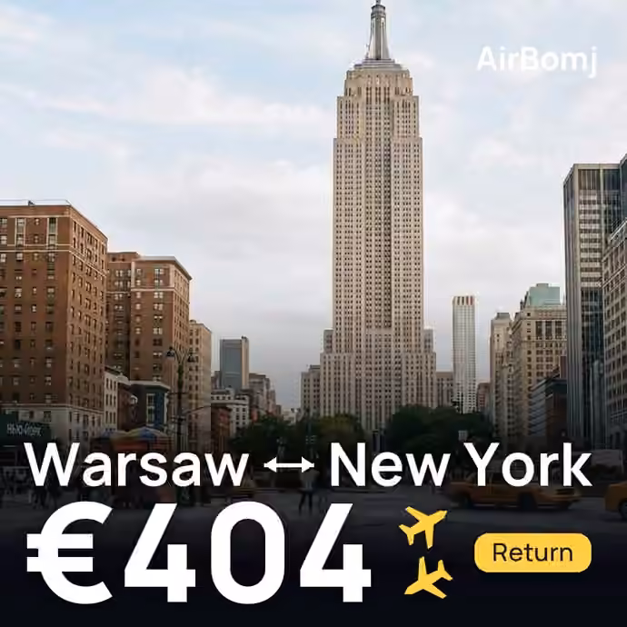 Warsaw → New York for €404