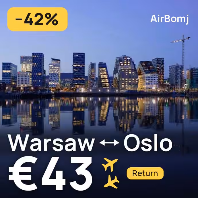 Warsaw → Oslo for €43