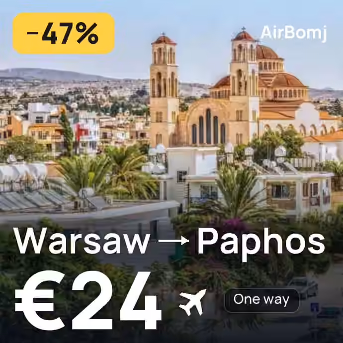 Warsaw → Paphos for €24