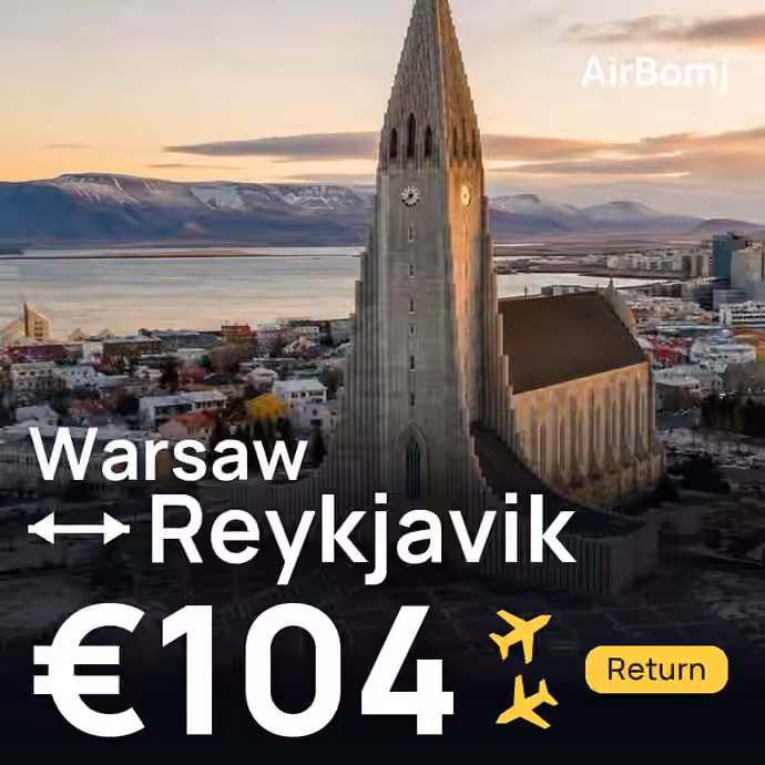 Warsaw → Reykjavik for €104