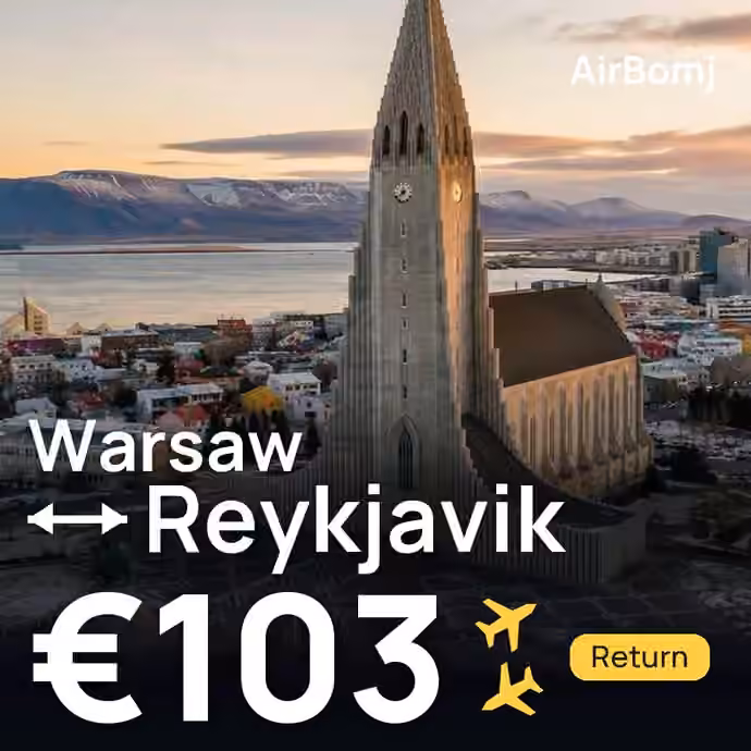 Warsaw → Reykjavik for €103