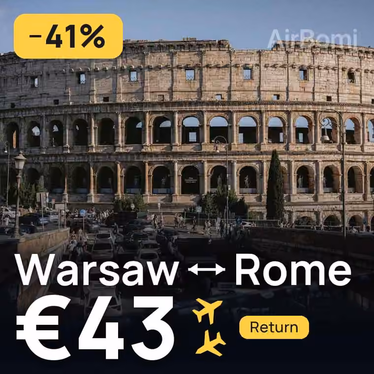 Warsaw → Rome for €43