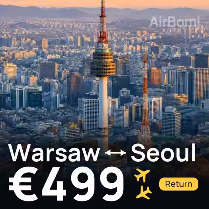 Warsaw → Seoul for €499